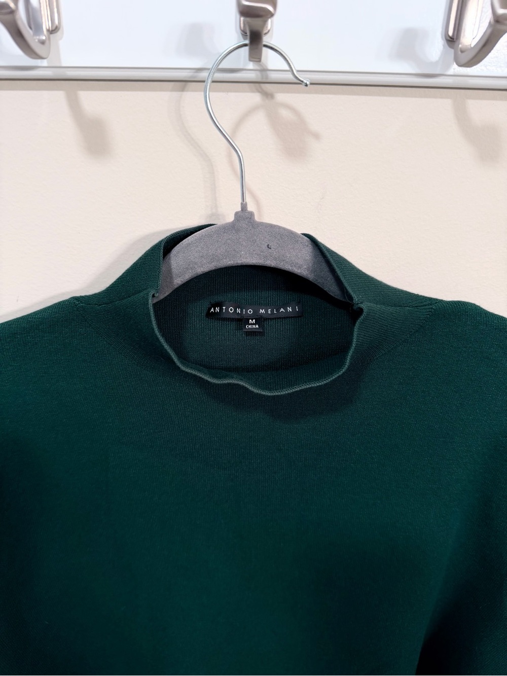 ANTONIO MELANI Deep Green Mock Neck Sweater  size M - Picture 7 of 9